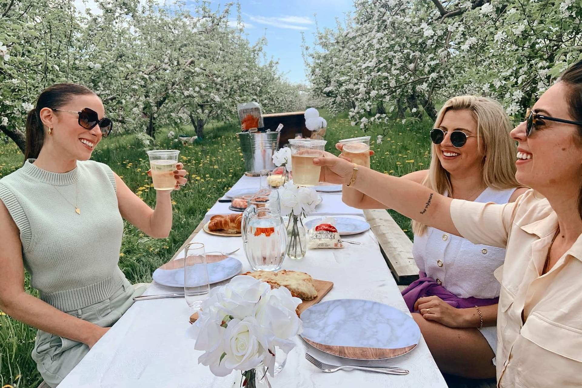 Offrez-vous un pique-nique au milieu des pommiers en fleurs