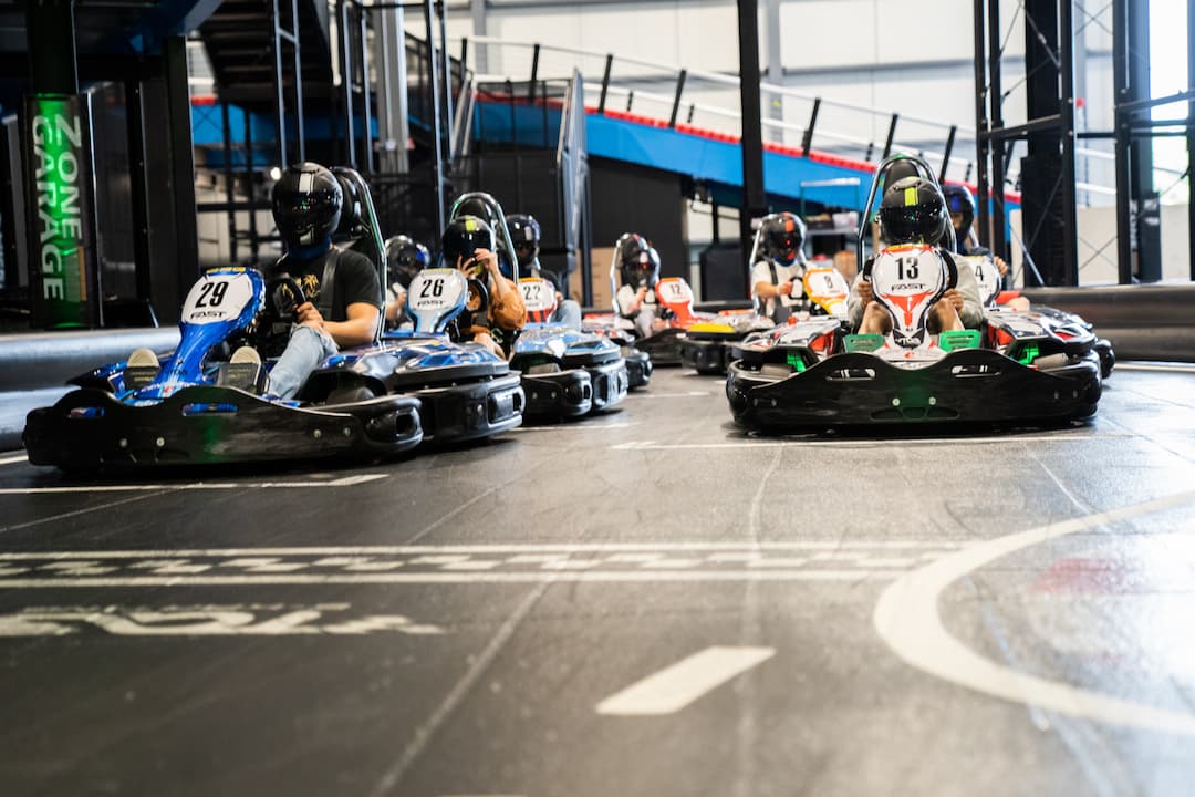 Karting sur la piste de départ