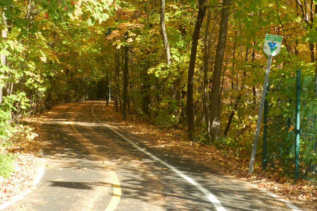 Piste cyclable traversant la réserve naturelle du Boisé Roger Lemoine