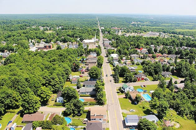 Vue de haut de Brownsburg-Chatham