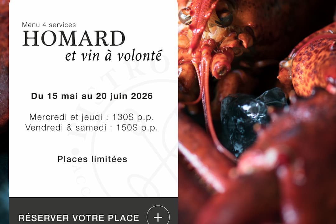 Affiche de la soirée homard & vin