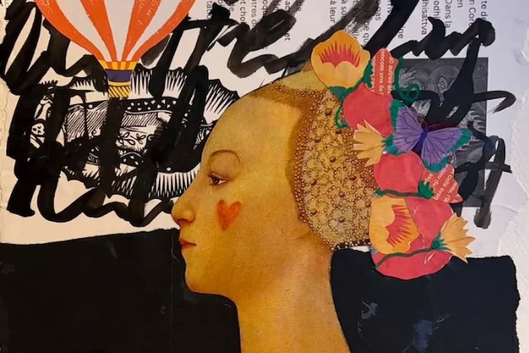 Soirée collage, exemple de collage artistique de l'atelier au centre d'arts d'argenteuil