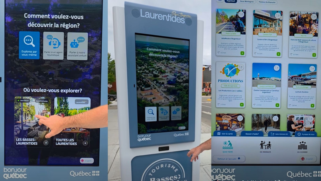 borne touristique de lachute, affichage