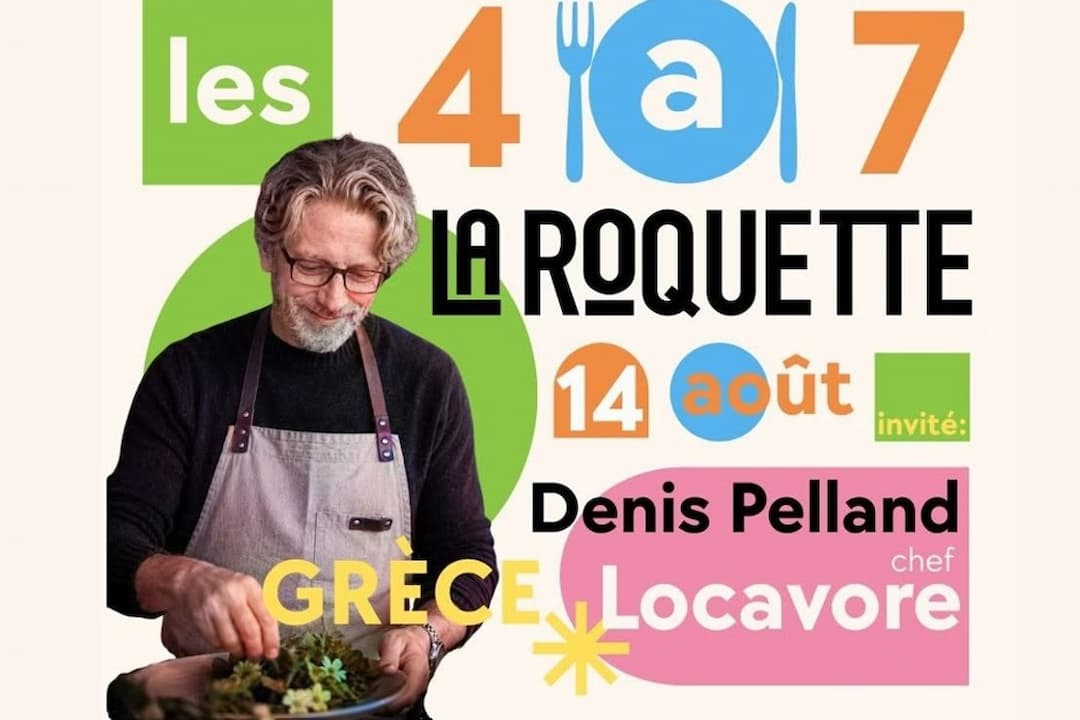 4 à 7 La Roquette affiche publicitaire avec le chef invité