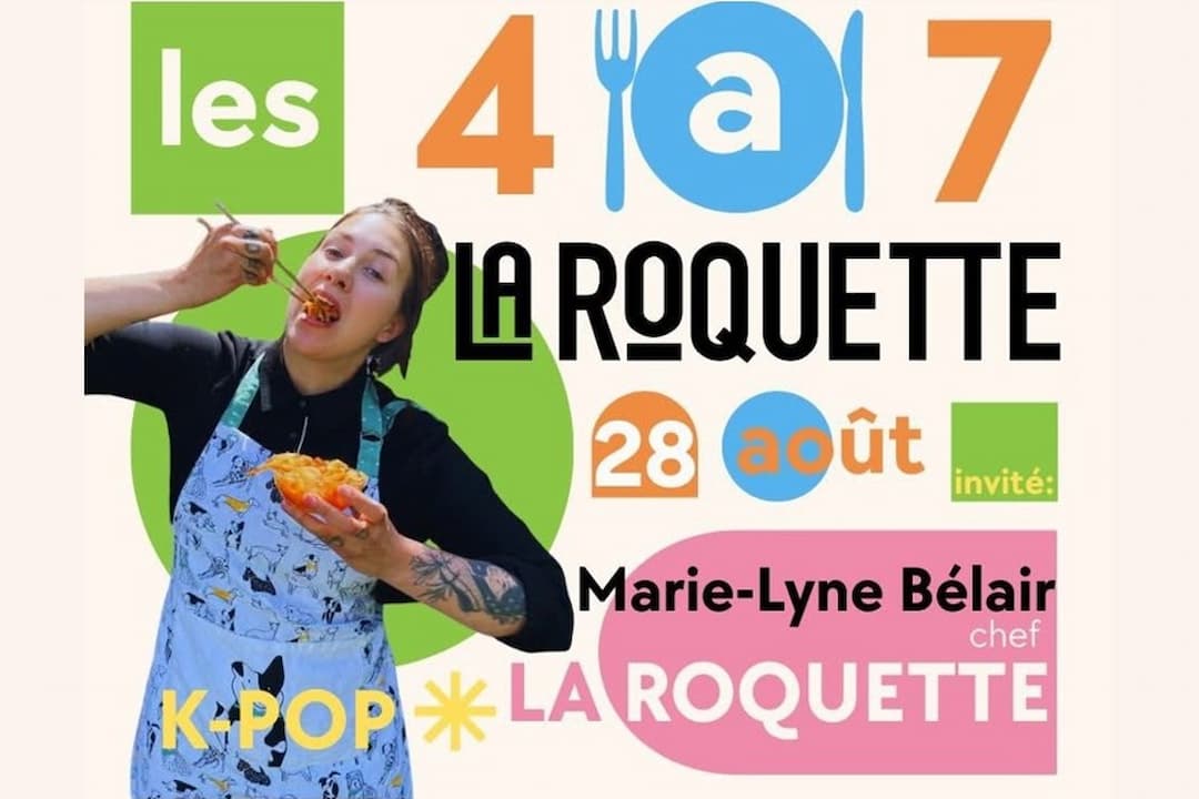 4 à 7 La Roquette affiche publicitaire avec la cheffe invité