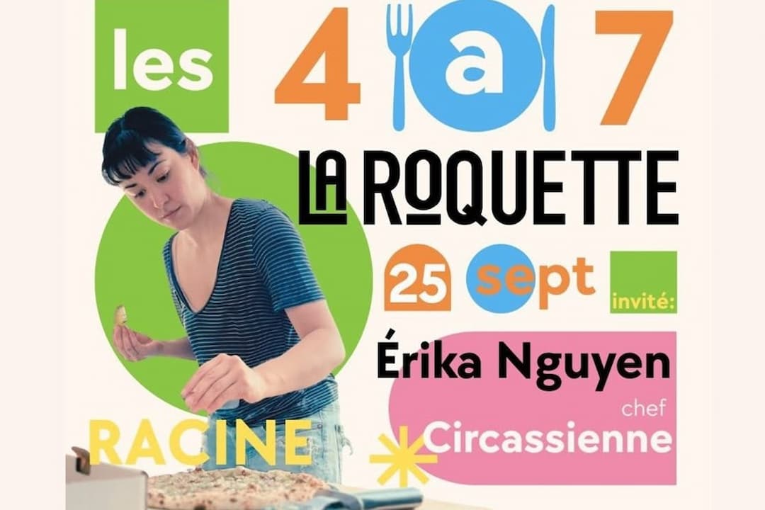 4 à 7 La Roquette affiche publicitaire avec la cheffe invitée