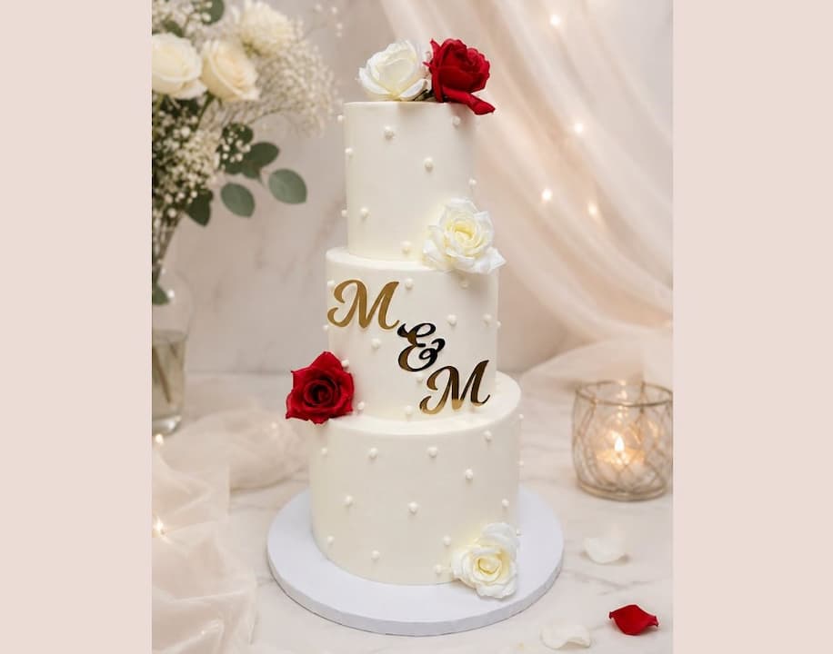 Gâteau de mariage blanc par Roxy & Cakes Dessert